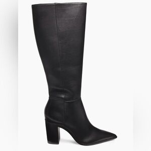 SCHUTZ Black Heeled Boots with Sleek Leather Finish
